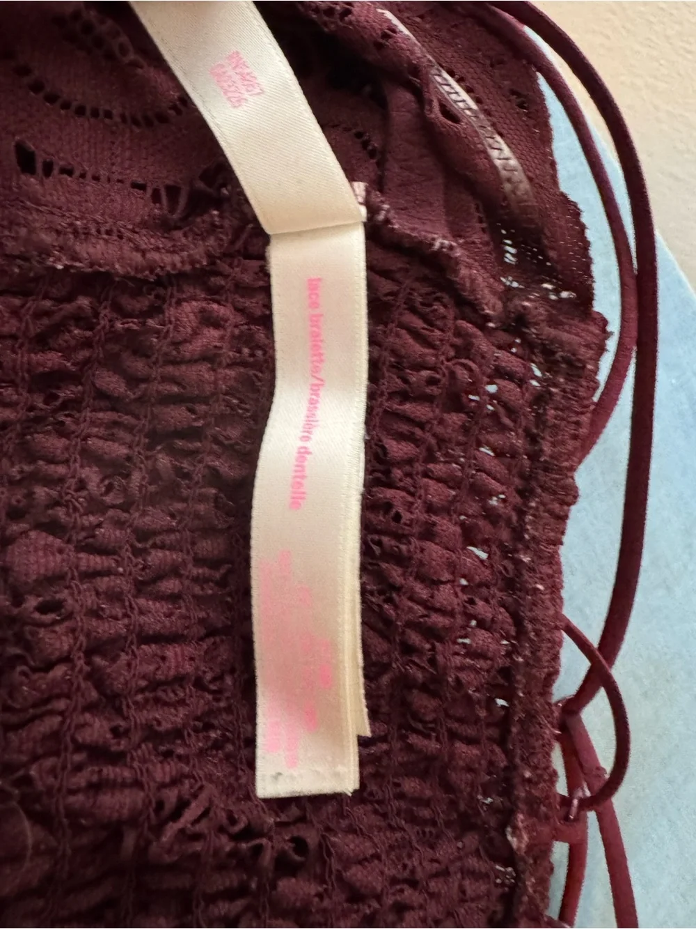 PINK Victoria's Secret Plum Lace Strappy Bralette
